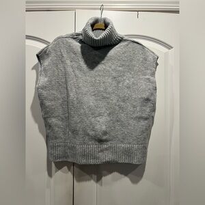 SHEIN Heather Gray Cowl Neck Vest